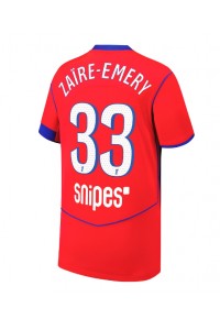 Paris Saint-Germain Warren Zaire-Emery #33 Jalkapallovaatteet Kolmaspaita 2025-26 Lyhythihainen